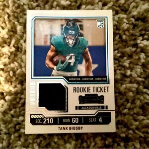Tank Bigsby Rookie Ticket patch Football Card